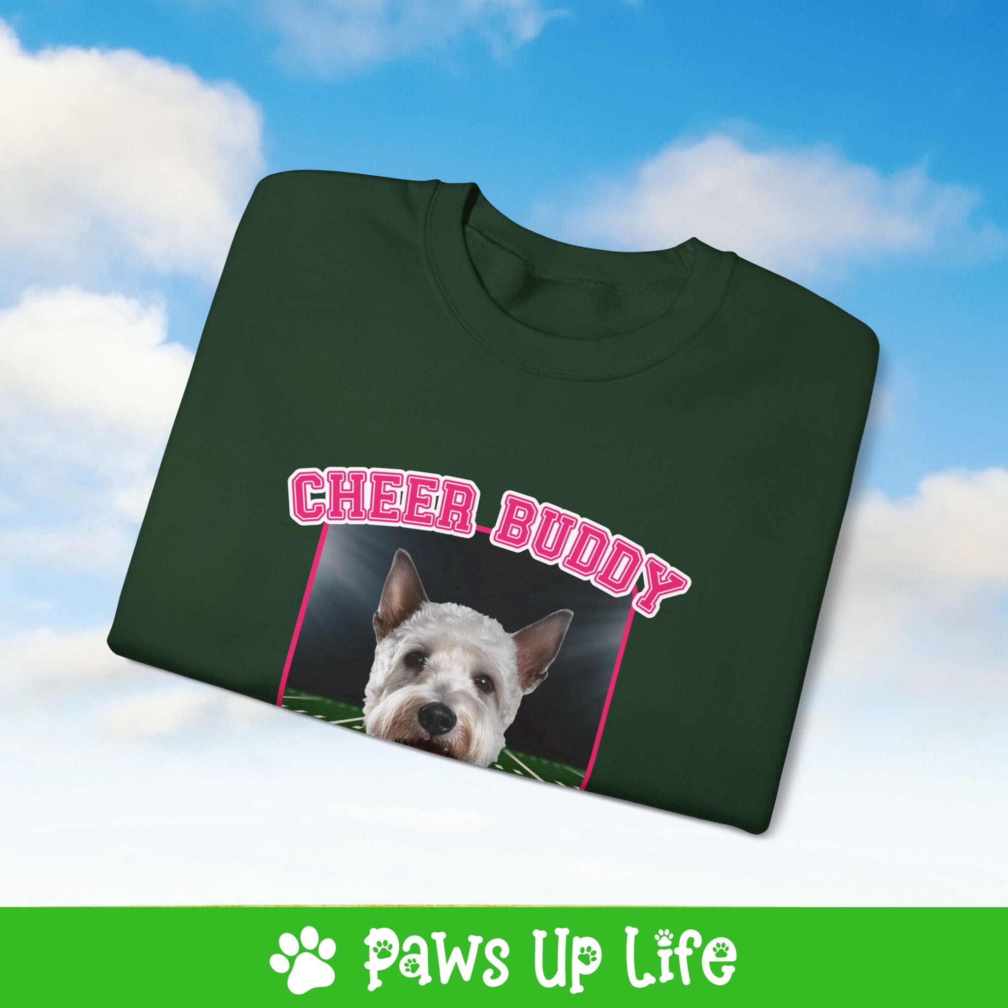 Bedington Terrier Cheer Buddy Cheerleading Dog Crewneck Sweatshirt, Unisex Gift for Animal Lovers, Dog Mom Dad Sweatshirt, Cute Dog Lover Apparel, Fun Pet | Paws Up Life, LLC