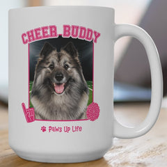 Keeshond Football Cheer Buddy Cheerleading Dog 15oz Large Coffee Mug Ceramic Drinkware Tea Washable | Paws Up Life, LLC