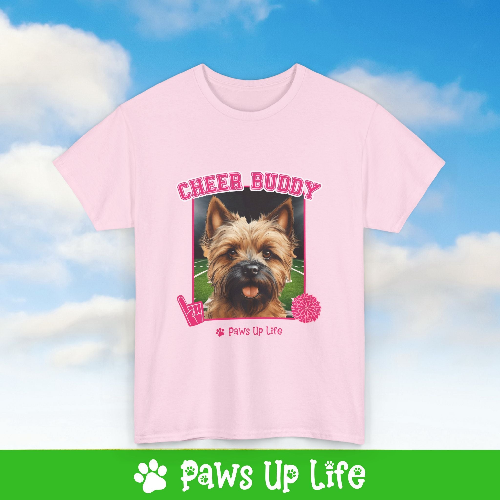 Cairn Terrier Football Cheer Buddy Cheerleading Dog Tee, Shirt, Unisex Pet Lover Gift, Dog Mom Dad Tshirt, Animal Rescue Advocate, Cute Puppy Graphic Top Classic Collar | Paws Up Life, LLC