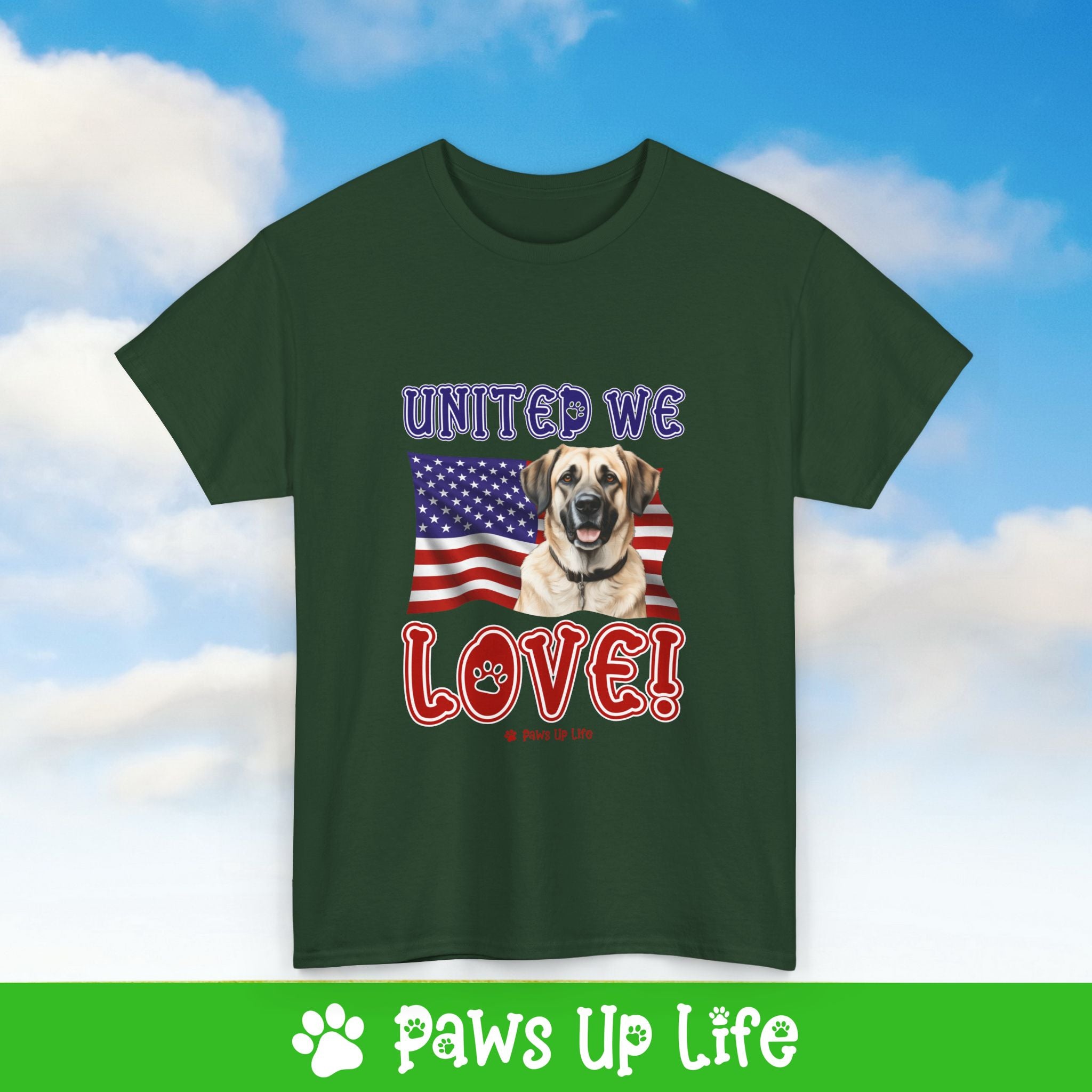 Anatolian Shepherd Dog United We Love Dog Tee, Shirt, Unisex Pet Lover Gift, Dog Mom Dad Tshirt, Animal Rescue Advocate, Cute Puppy Graphic Top Classic Collar | Paws Up Life, LLC