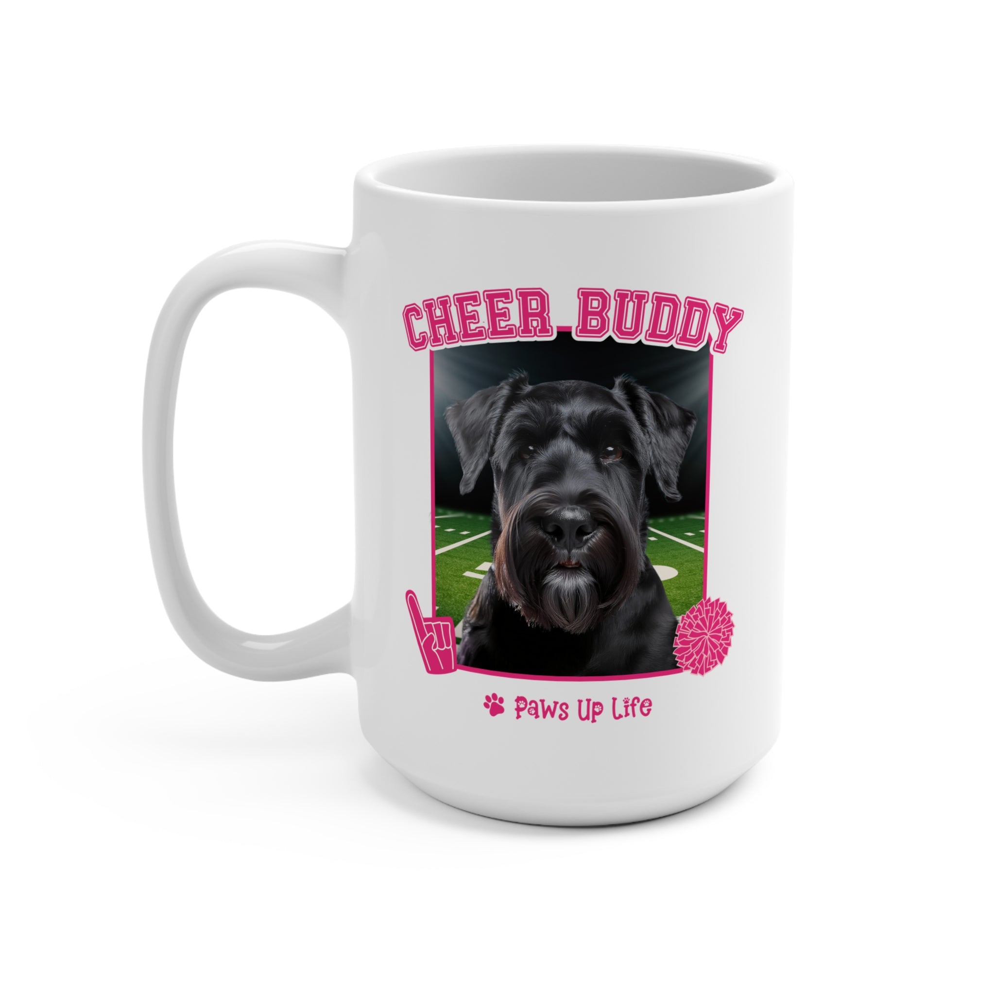 Giant Schnauzer Football Cheer Buddy Cheerleading Dog 15oz Large Coffee Mug Ceramic Drinkware Tea Washable | Paws Up Life, LLC