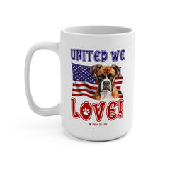 Boxer Dog United We Love 15oz Large Coffee Mug Ceramic Drinkware Tea Washable | Paws Up Life, LLC