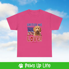 Groodle Dog United We Love Dog Tee, Shirt, Unisex Pet Lover Gift, Dog Mom Dad Tshirt, Animal Rescue Advocate, Cute Puppy Graphic Top Classic Collar | Paws Up Life, LLC