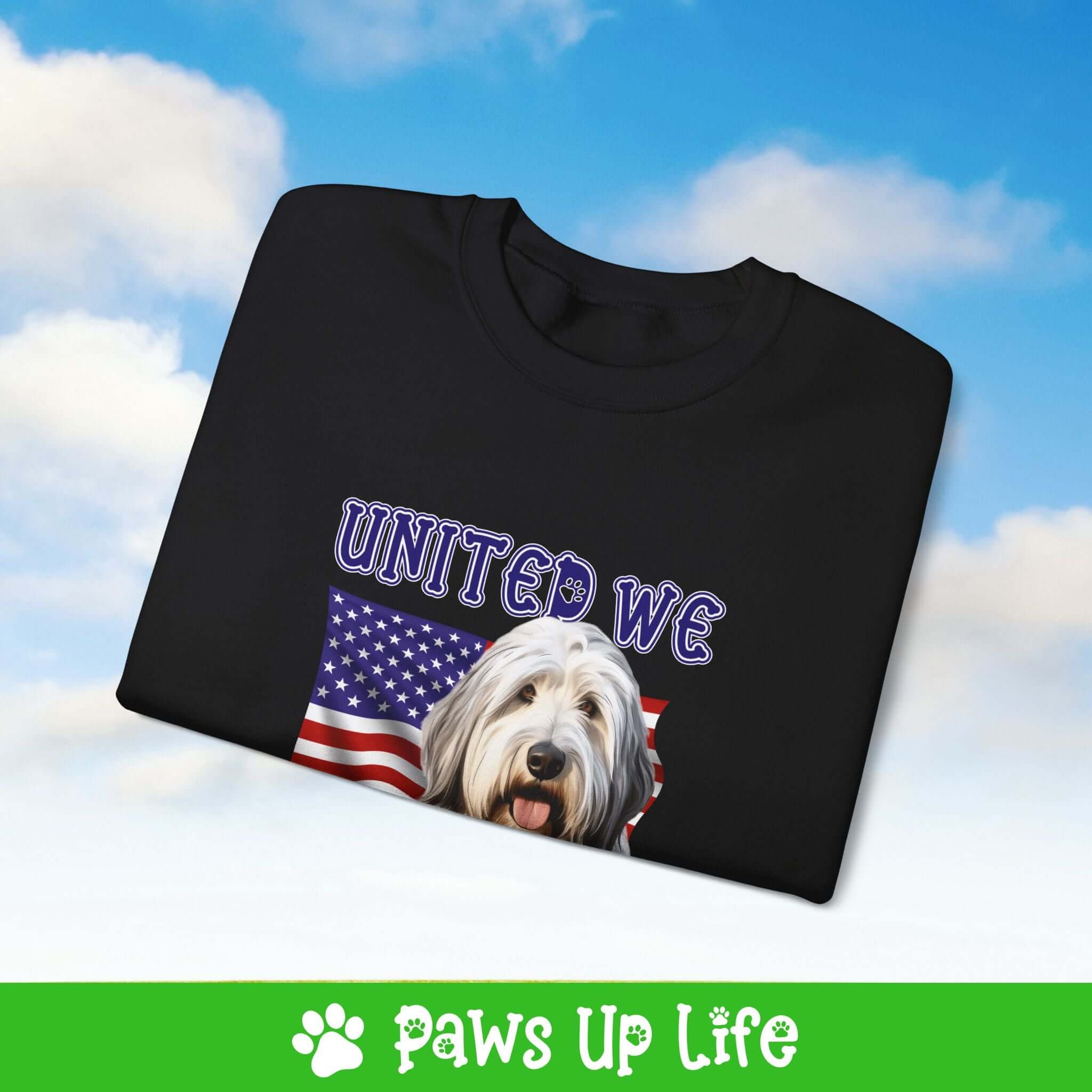 Old English Sheepdog Dog United We Love Dog Crewneck Sweatshirt, Unisex Gift for Animal Lovers, Dog Mom Dad Sweatshirt, Cute Dog Lover Apparel, Fun Pet | Paws Up Life, LLC