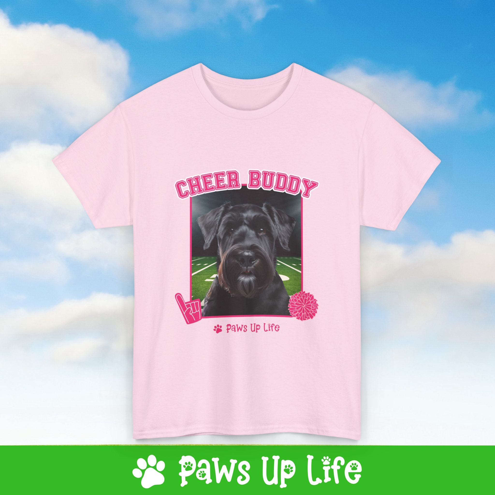 Giant Schnauzer Football Cheer Buddy Cheerleading Dog Tee, Shirt, Unisex Pet Lover Gift, Dog Mom Dad Tshirt, Animal Rescue Advocate, Cute Puppy Graphic Top Classic Collar | Paws Up Life, LLC