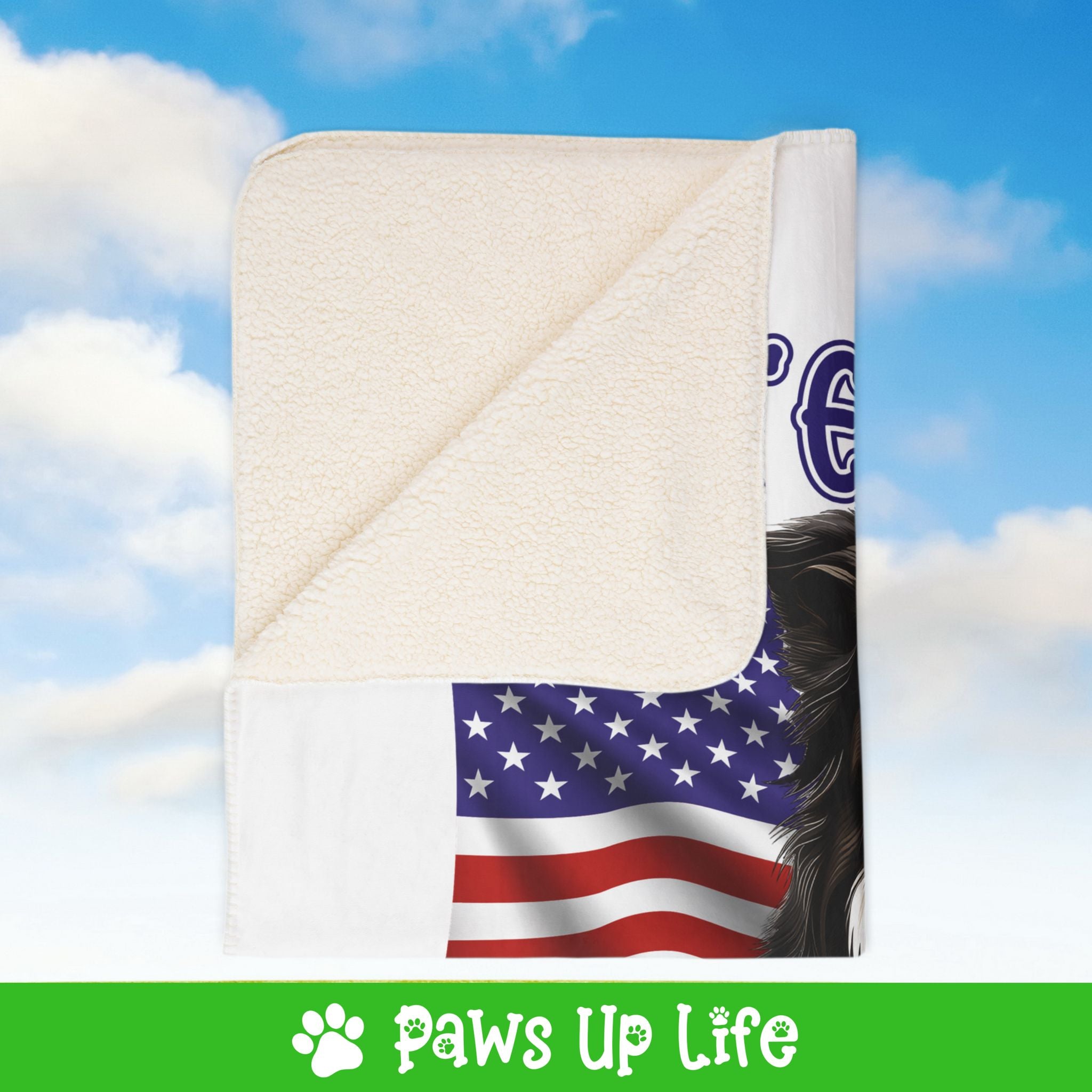 Border Collie Dog United We Love Fleece Sherpa Blanket - Perfect for Snuggling and Cozy Napping | Paws Up Life, LLC