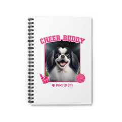 Japanese Chin Football Cheer Buddy Cheerleading Dog Spiral Notebook for Office and Home - Ruled Line | Paws Up Life, LLC