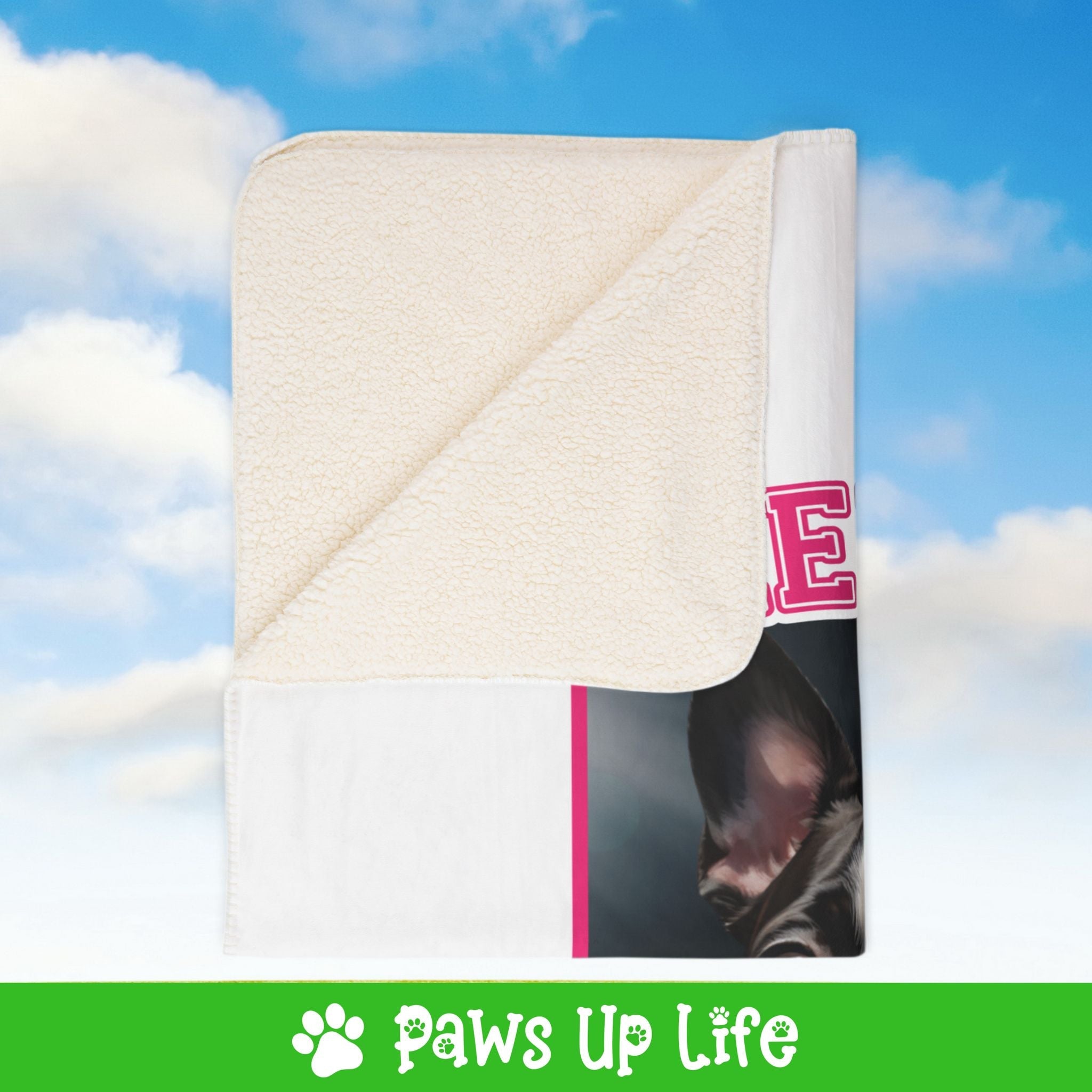 Boston Terrier Football Cheer Buddy Cheerleading Dog Fleece Sherpa Blanket - Perfect for Snuggling and Cozy Napping | Paws Up Life, LLC