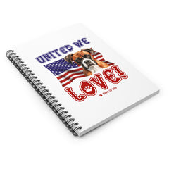 Boxer Dog United We Love Spiral Notebook for Office and Home - Ruled Line | Paws Up Life, LLC