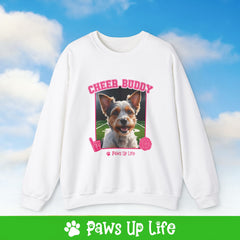 Biewer Terrier Football Cheer Buddy Cheerleading Dog Crewneck Sweatshirt, Unisex Gift for Animal Lovers, Dog Mom Dad Sweatshirt, Cute Dog Lover Apparel, Fun Pet | Paws Up Life, LLC