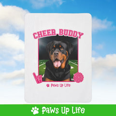 Rottweiler Football Cheer Buddy Cheerleading Dog Fleece Sherpa Blanket - Perfect for Snuggling and Cozy Napping | Paws Up Life, LLC