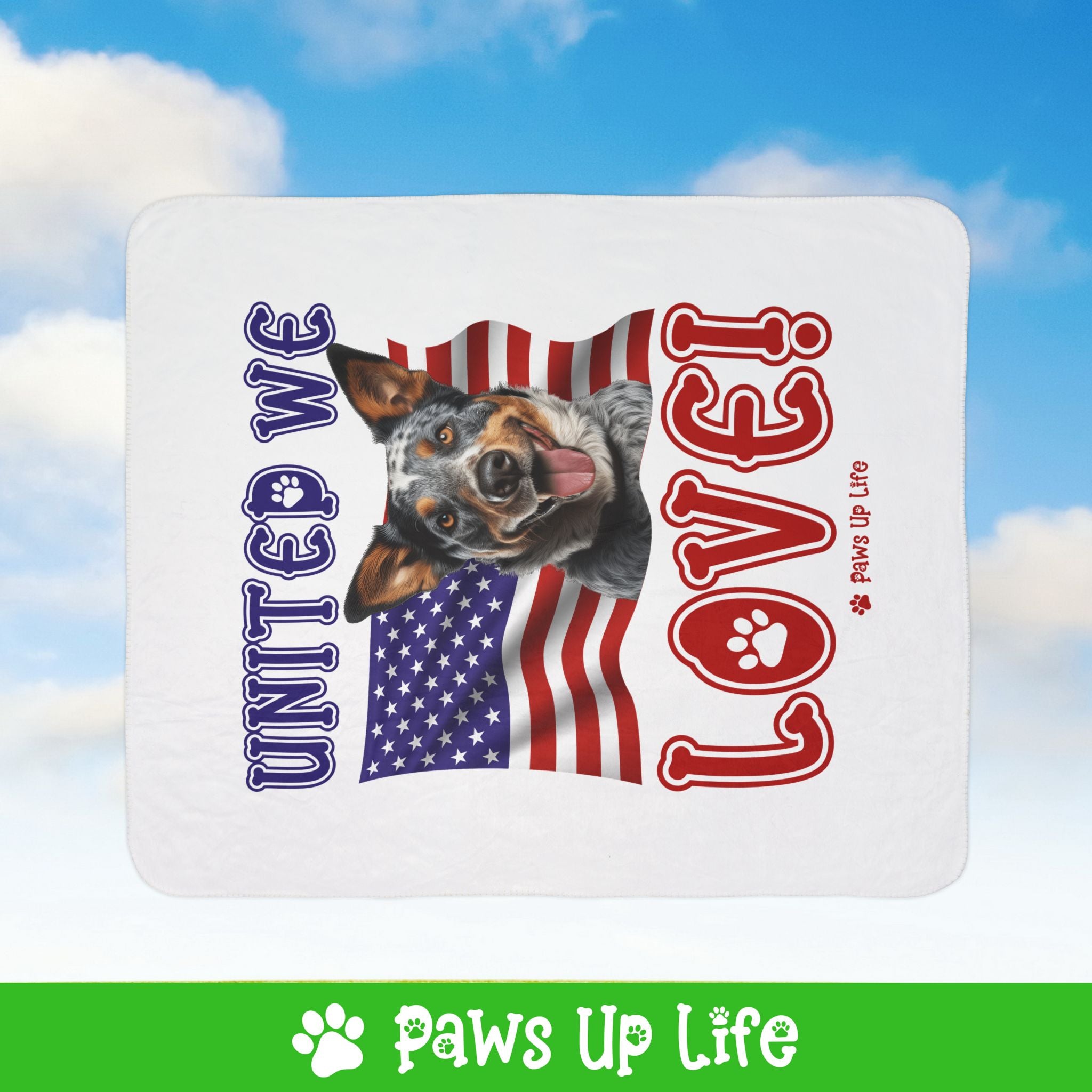 Australian Cattle Dog United We Love Fleece Sherpa Blanket - Perfect for Snuggling and Cozy Napping | Paws Up Life, LLC