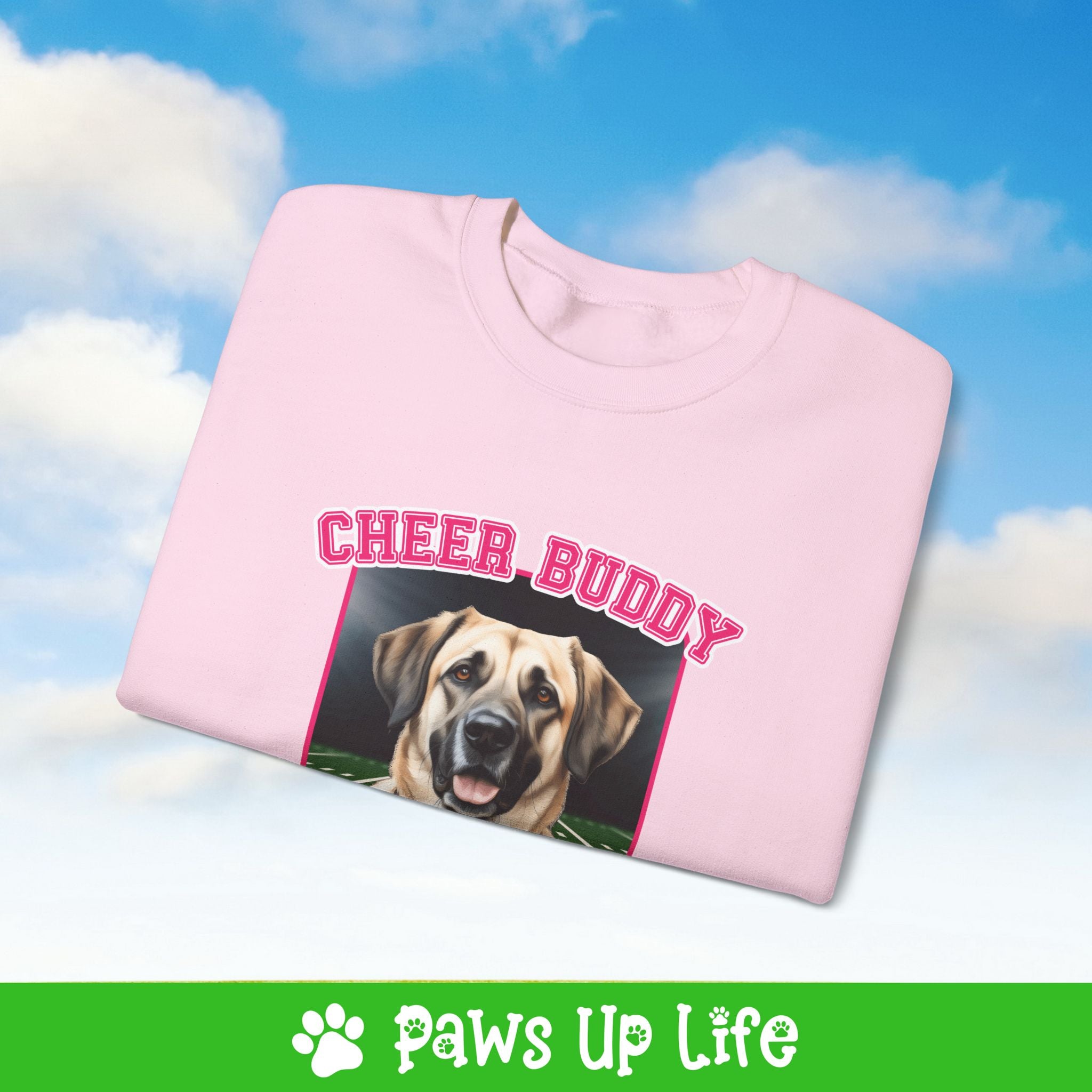 Anatolian Shepherd Cheer Buddy Cheerleading Dog Crewneck Sweatshirt, Unisex Gift for Animal Lovers, Dog Mom Dad Sweatshirt, Cute Dog Lover Apparel, Fun Pet | Paws Up Life, LLC