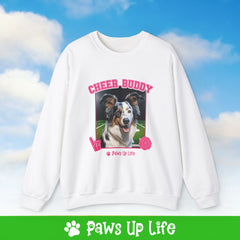 Australian Koolie Cheer Buddy Cheerleading Dog Crewneck Sweatshirt, Unisex Gift for Animal Lovers, Dog Mom Dad Sweatshirt, Cute Dog Lover Apparel, Fun Pet | Paws Up Life, LLC