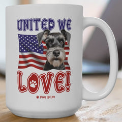 Miniature Schnauzer Dog United We Love 15oz Large Coffee Mug Ceramic Drinkware Tea Washable | Paws Up Life, LLC