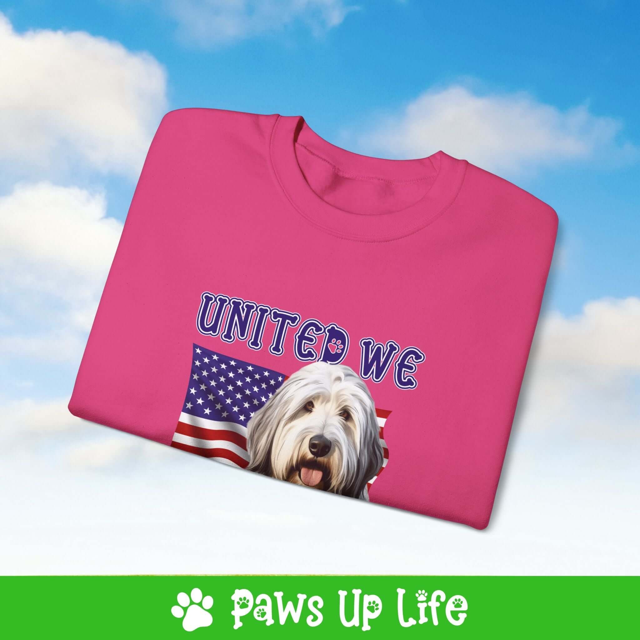 Old English Sheepdog Dog United We Love Dog Crewneck Sweatshirt, Unisex Gift for Animal Lovers, Dog Mom Dad Sweatshirt, Cute Dog Lover Apparel, Fun Pet | Paws Up Life, LLC