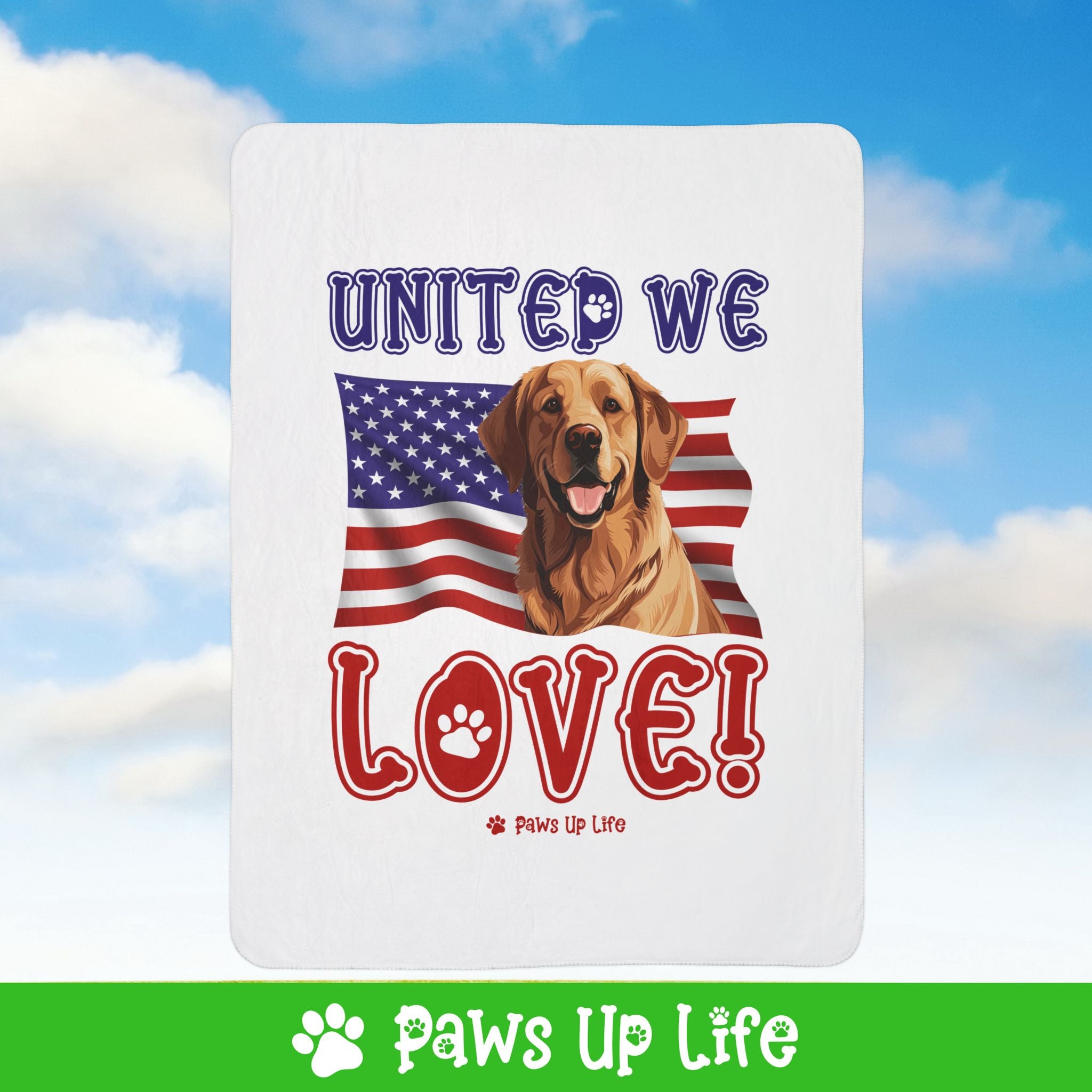 Golden Retriever Dog United We Love Fleece Sherpa Blanket - Perfect for Snuggling and Cozy Napping | Paws Up Life, LLC