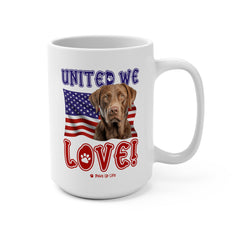 Chesapeake Bay Retriever Dog United We Love 15oz Large Coffee Mug Ceramic Drinkware Tea Washable | Paws Up Life, LLC