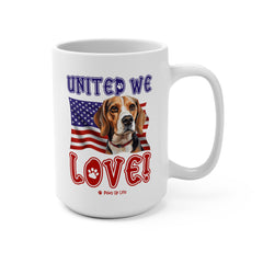 Beagle Dog United We Love 15oz Large Coffee Mug Ceramic Drinkware Tea Washable | Paws Up Life, LLC