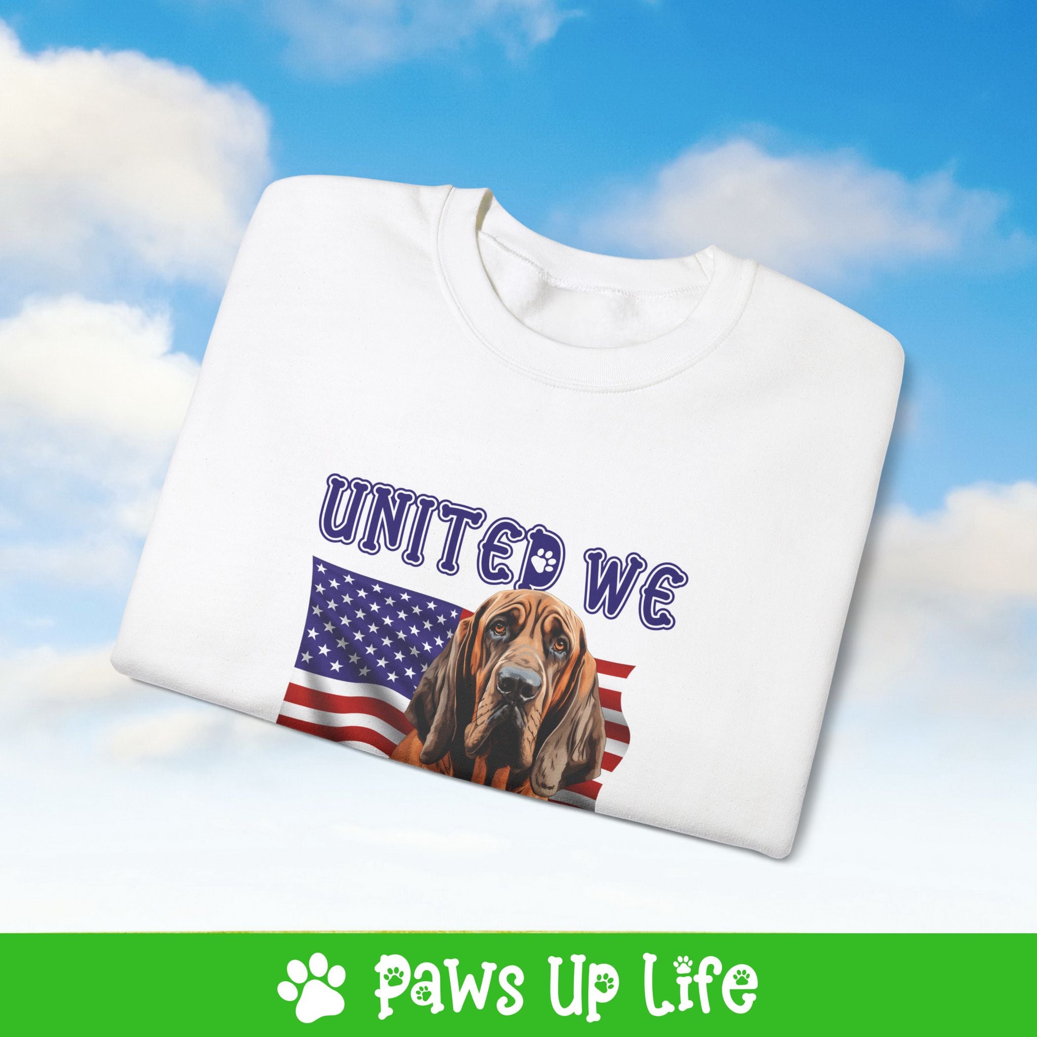 Bloodhound Dog United We Love Dog Crewneck Sweatshirt, Unisex Gift for Animal Lovers, Dog Mom Dad Sweatshirt, Cute Dog Lover Apparel, Fun Pet