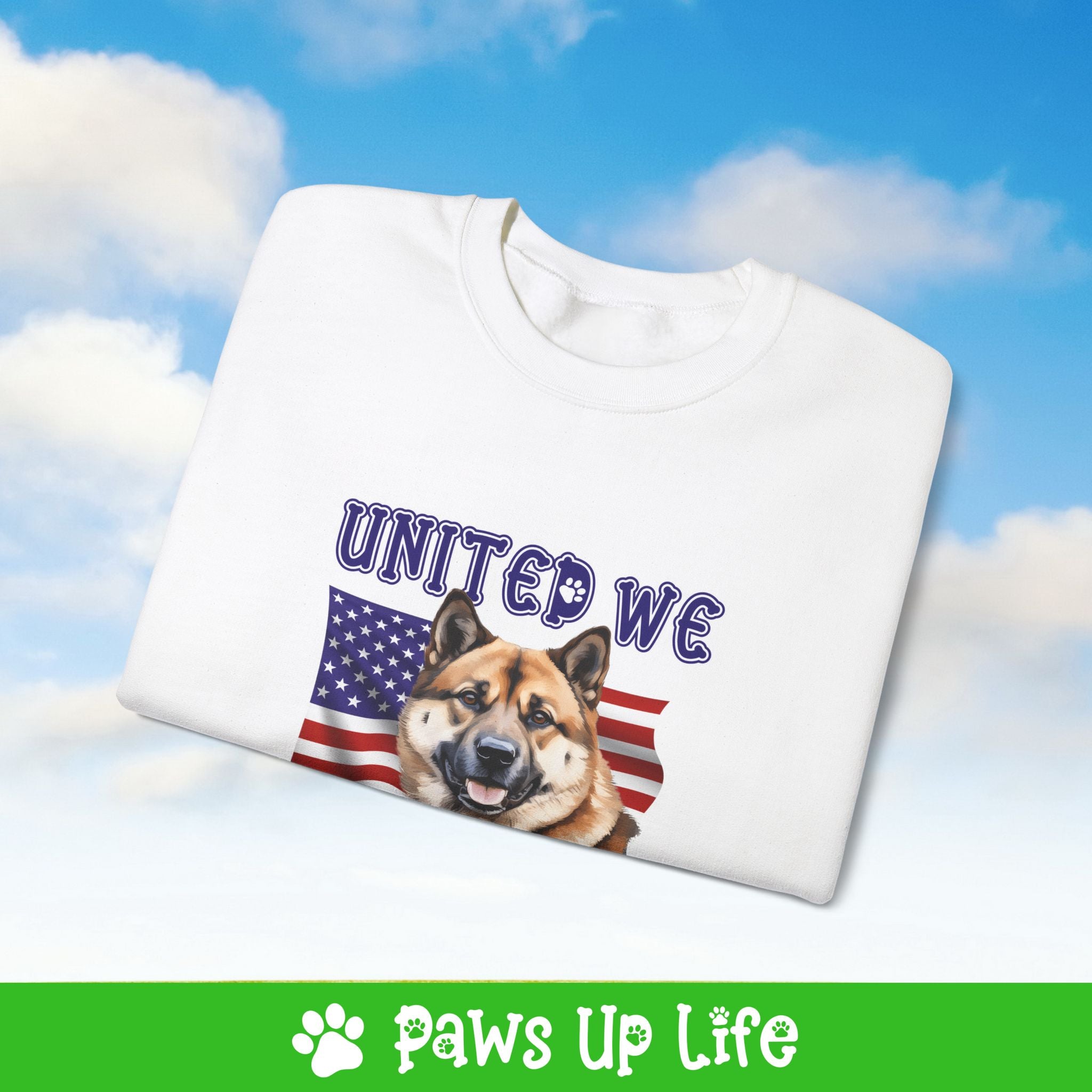 Akita Dog United We Love Dog Crewneck Sweatshirt, Unisex Gift for Animal Lovers, Dog Mom Dad Sweatshirt, Cute Dog Lover Apparel, Fun Pet | Paws Up Life, LLC