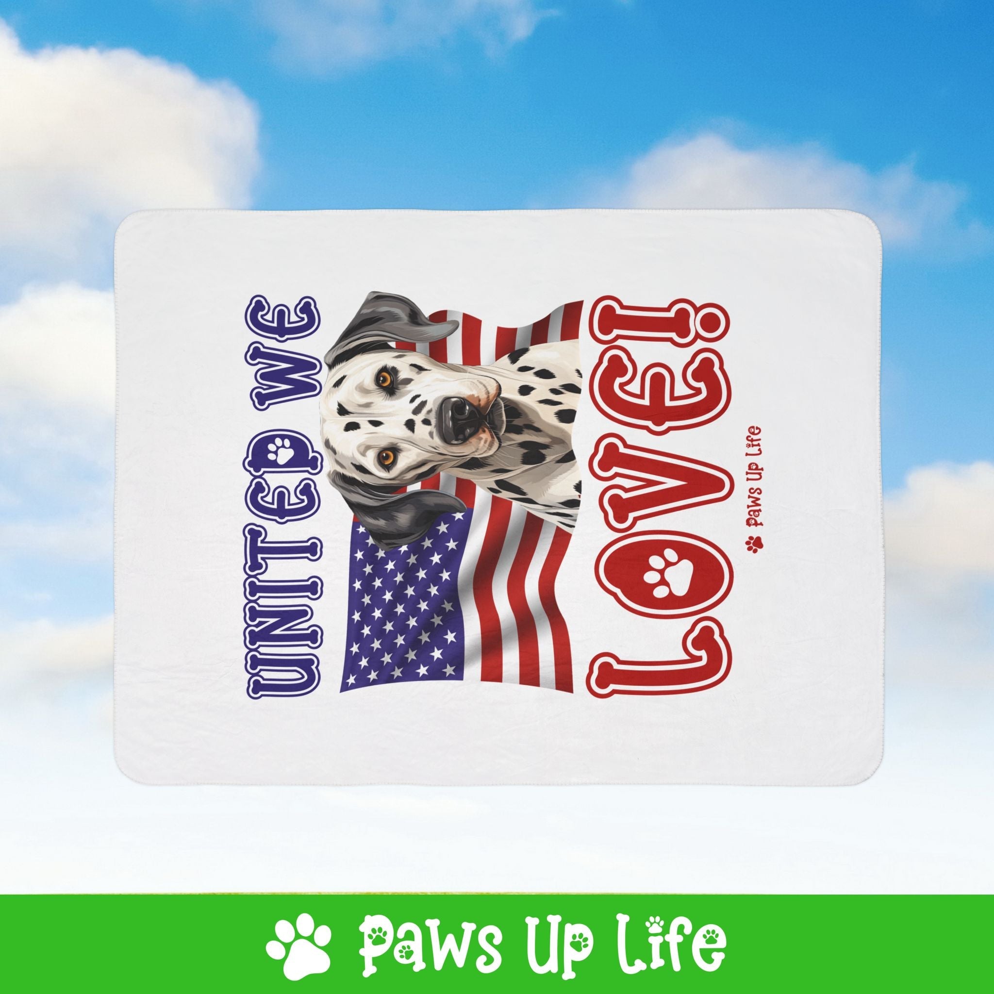 Dalmatian Dog United We Love Fleece Sherpa Blanket - Perfect for Snuggling and Cozy Napping | Paws Up Life, LLC