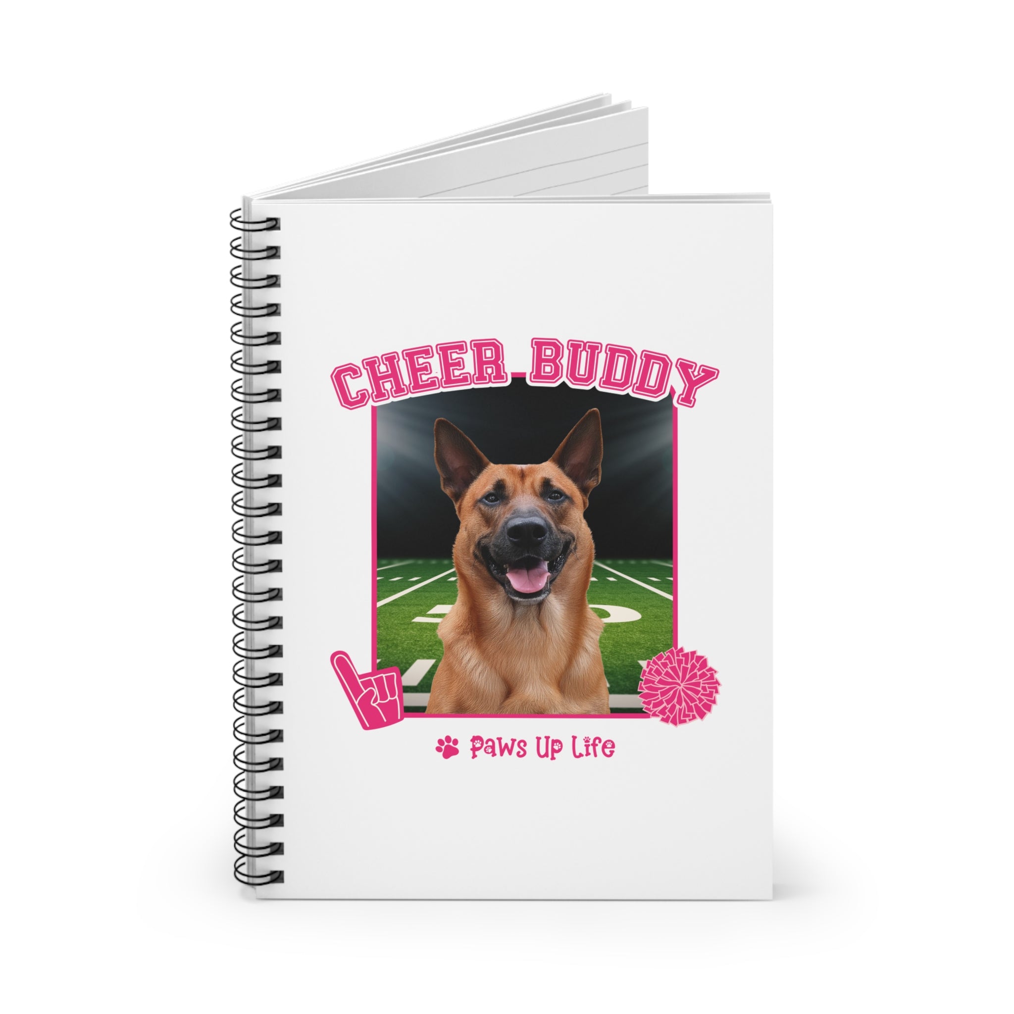 Belgian Sheepdog Cheer Buddy Cheerleading Dog Spiral Notebook for Office and Home - Ruled Line | Paws Up Life, LLC