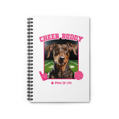 Doberman Pinscher Football Cheer Buddy Cheerleading Dog Spiral Notebook for Office and Home - Ruled Line | Paws Up Life, LLC