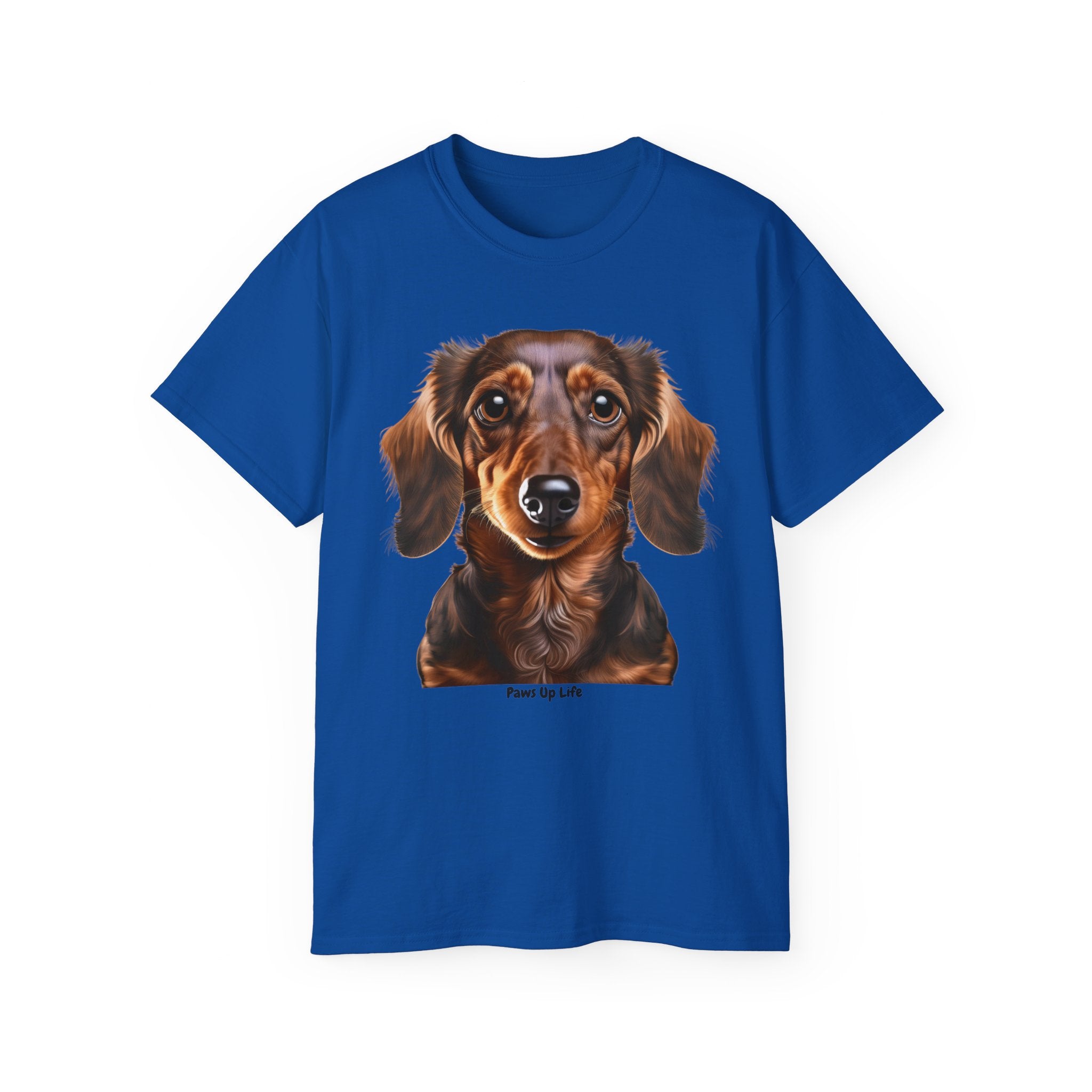 Dachshund Brown Long Haired Gilden Unisex Ultra Cotton Short Sleeve T Shirt By Paws Up Life