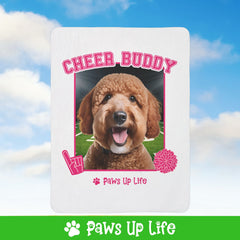 Groodle Football Cheer Buddy Cheerleading Dog Fleece Sherpa Blanket - Perfect for Snuggling and Cozy Napping | Paws Up Life, LLC