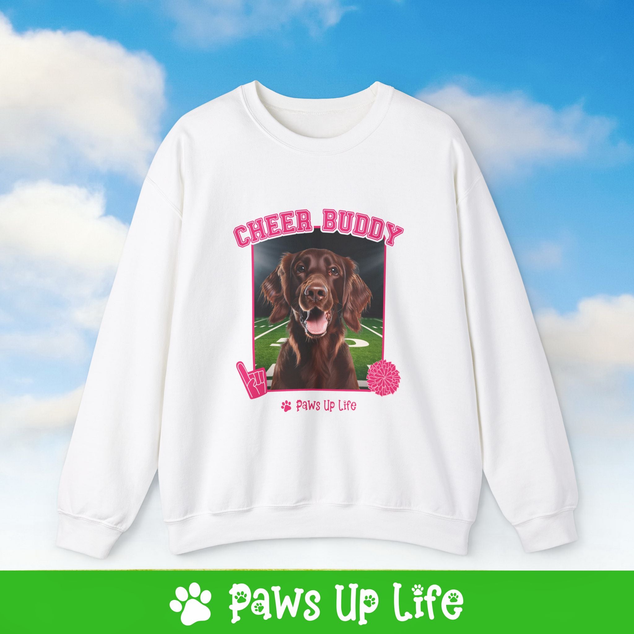 Irish Setter Football Cheer Buddy Cheerleading Dog Crewneck Sweatshirt, Unisex Gift for Animal Lovers, Dog Mom Dad Sweatshirt, Cute Dog Lover Apparel, Fun Pet | Paws Up Life, LLC