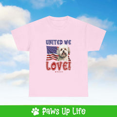 Maltese Dog United We Love Dog Tee, Shirt, Unisex Pet Lover Gift, Dog Mom Dad Tshirt, Animal Rescue Advocate, Cute Puppy Graphic Top Classic Collar | Paws Up Life, LLC