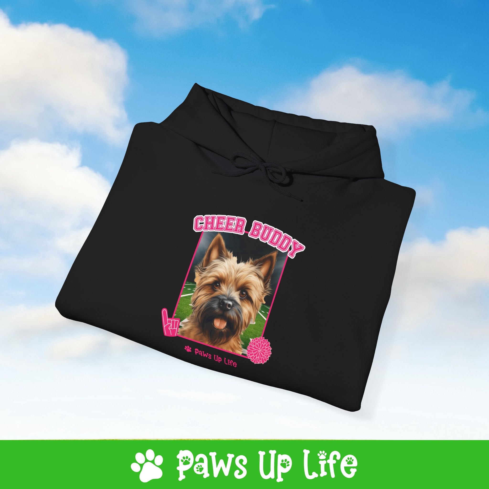 Cairn Terrier Football Cheer Buddy Cheerleading Dog Unisex Hoodie Hooded Sweatshirt Classic Comfy Cotton | Paws Up Life, LLC