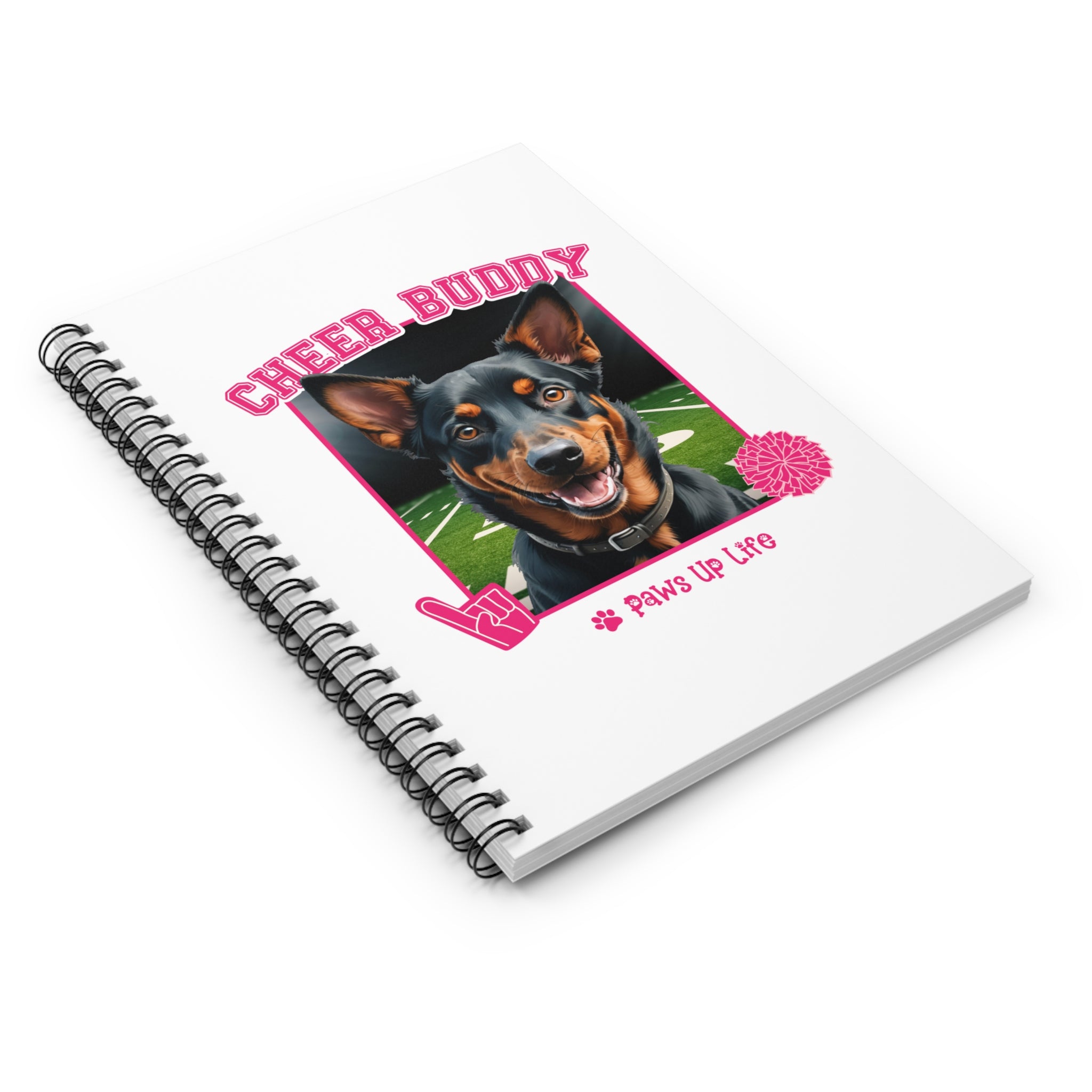 Australian Kelpie Cheer Buddy Cheerleading Dog Spiral Notebook for Office and Home - Ruled Line | Paws Up Life, LLC