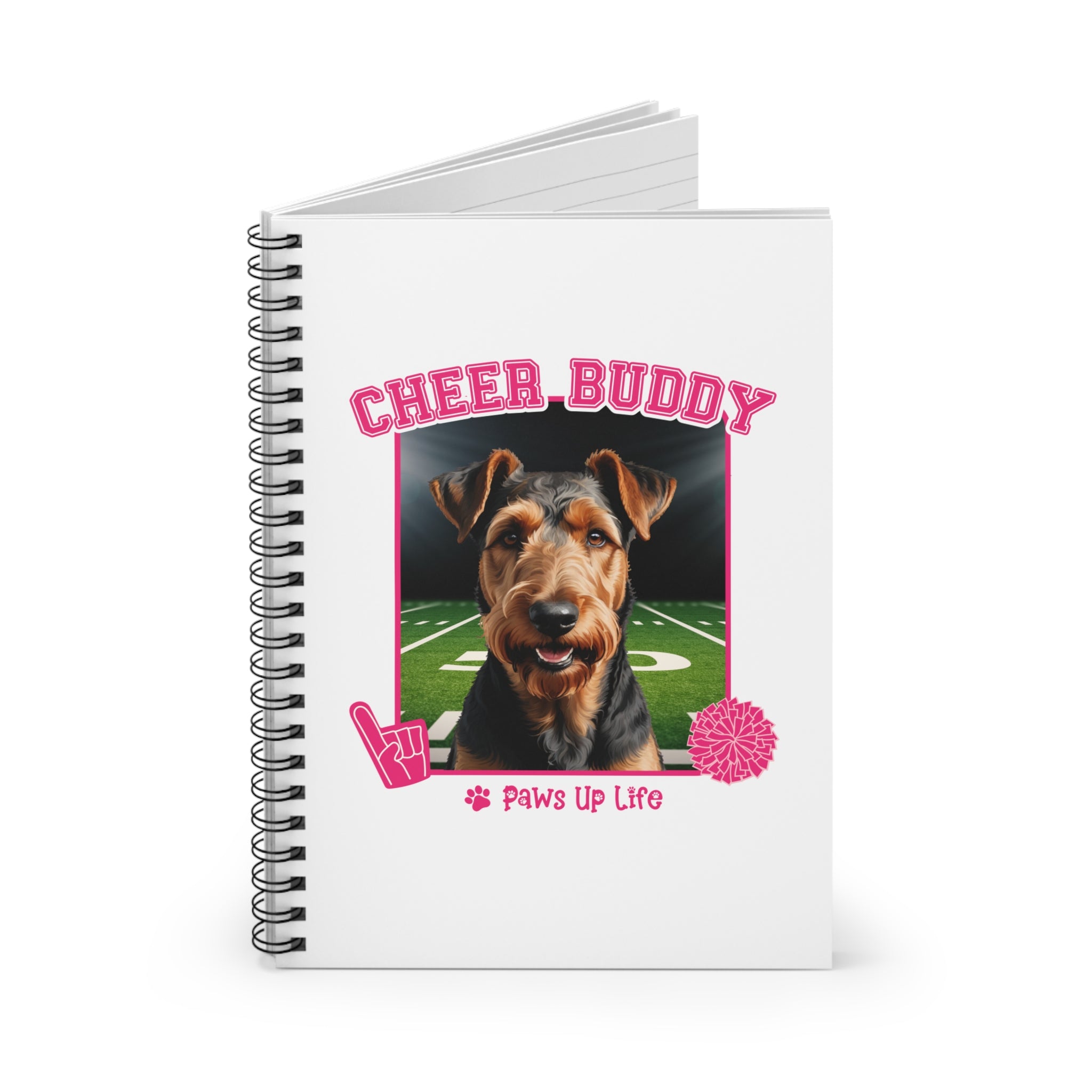 Airedale Terrier Cheer Buddy Dog Cheerleader Spiral Notebook for Office and Home - Ruled Line