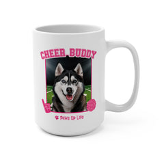 Black Siberian Husky Football Cheer Buddy Cheerleading Dog 15oz Large Coffee Mug Ceramic Drinkware Tea Washable | Paws Up Life, LLC