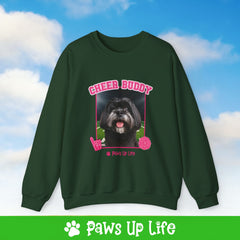 Black Lhasa Apso Football Cheer Buddy Cheerleading Dog Crewneck Sweatshirt, Unisex Gift for Animal Lovers, Dog Mom Dad Sweatshirt, Cute Dog Lover Apparel, Fun Pet | Paws Up Life, LLC