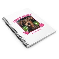 Doberman Pinscher Football Cheer Buddy Cheerleading Dog Spiral Notebook for Office and Home - Ruled Line | Paws Up Life, LLC