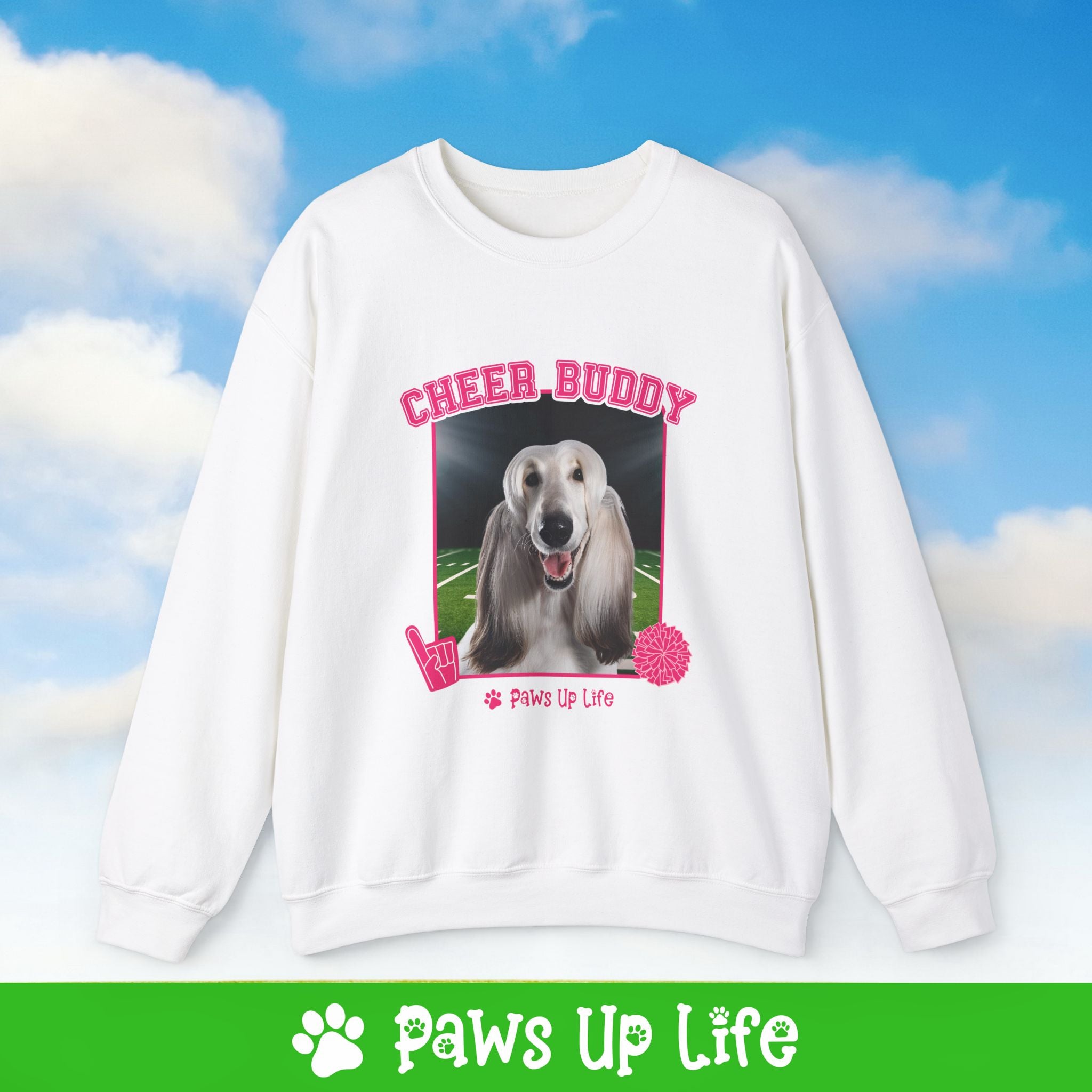 Akita Cheer Buddy Cheerleading Dog Crewneck Sweatshirt, Unisex Gift for Animal Lovers, Dog Mom Dad Sweatshirt, Cute Dog Lover Apparel, Fun Pet