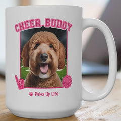 Groodle Football Cheer Buddy Cheerleading Dog 15oz Large Coffee Mug Ceramic Drinkware Tea Washable | Paws Up Life, LLC