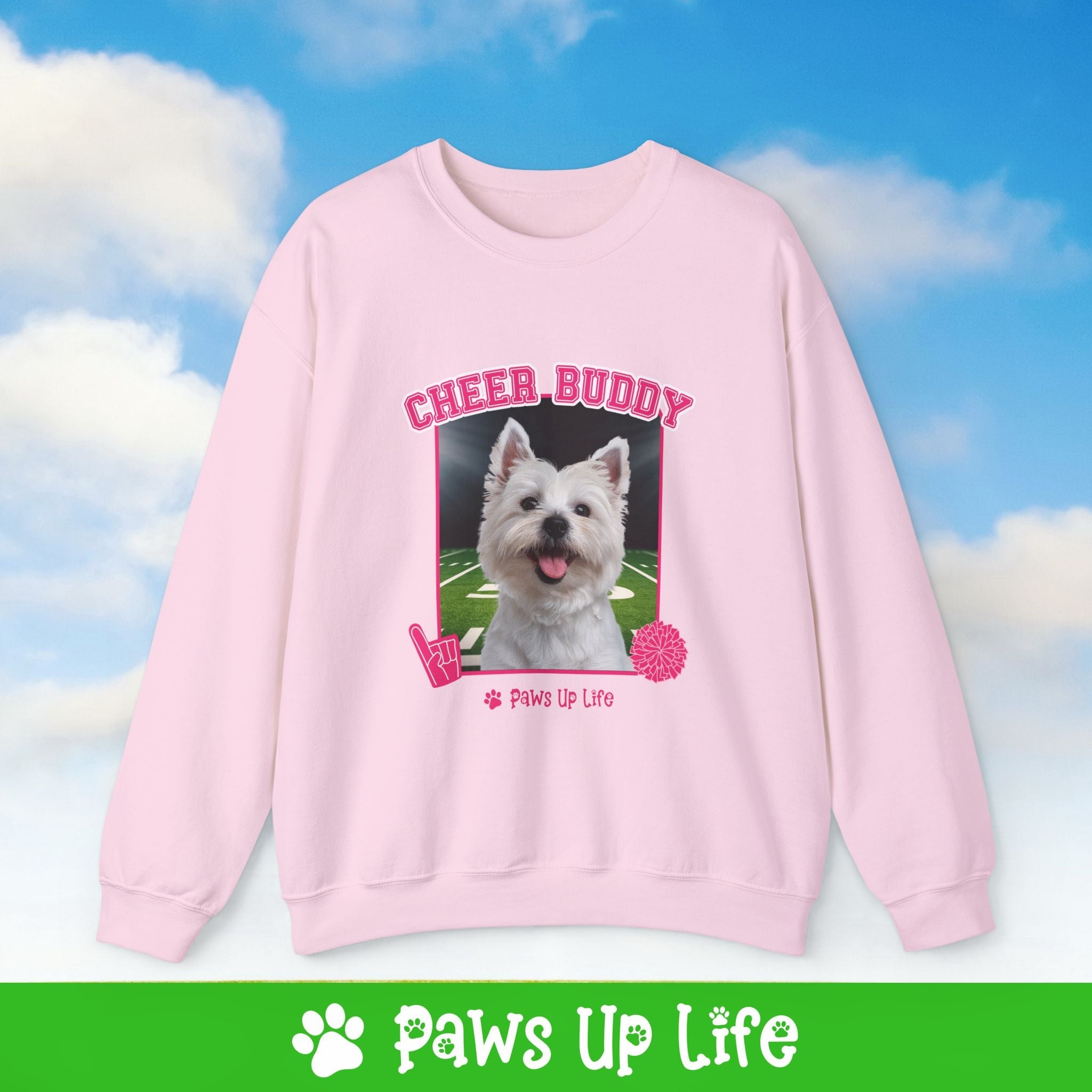 Norwich Terrier Football Cheer Buddy Cheerleading Dog Crewneck Sweatshirt, Unisex Gift for Animal Lovers, Dog Mom Dad Sweatshirt, Cute Dog Lover Apparel, Fun Pet | Paws Up Life, LLC