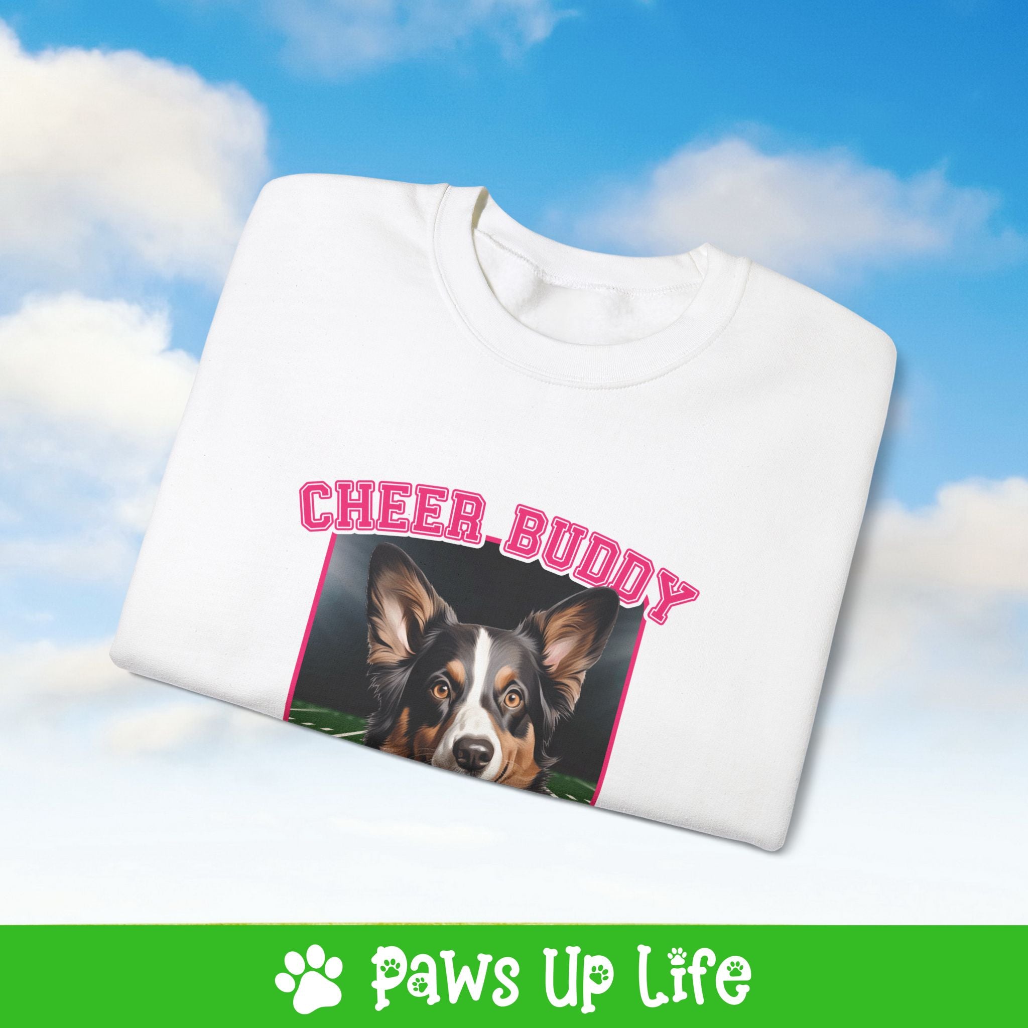 Cardigan Welsh Corgi Football Cheer Buddy Cheerleading Dog Crewneck Sweatshirt, Unisex Gift for Animal Lovers, Dog Mom Dad Sweatshirt, Cute Dog Lover Apparel, Fun Pet | Paws Up Life, LLC