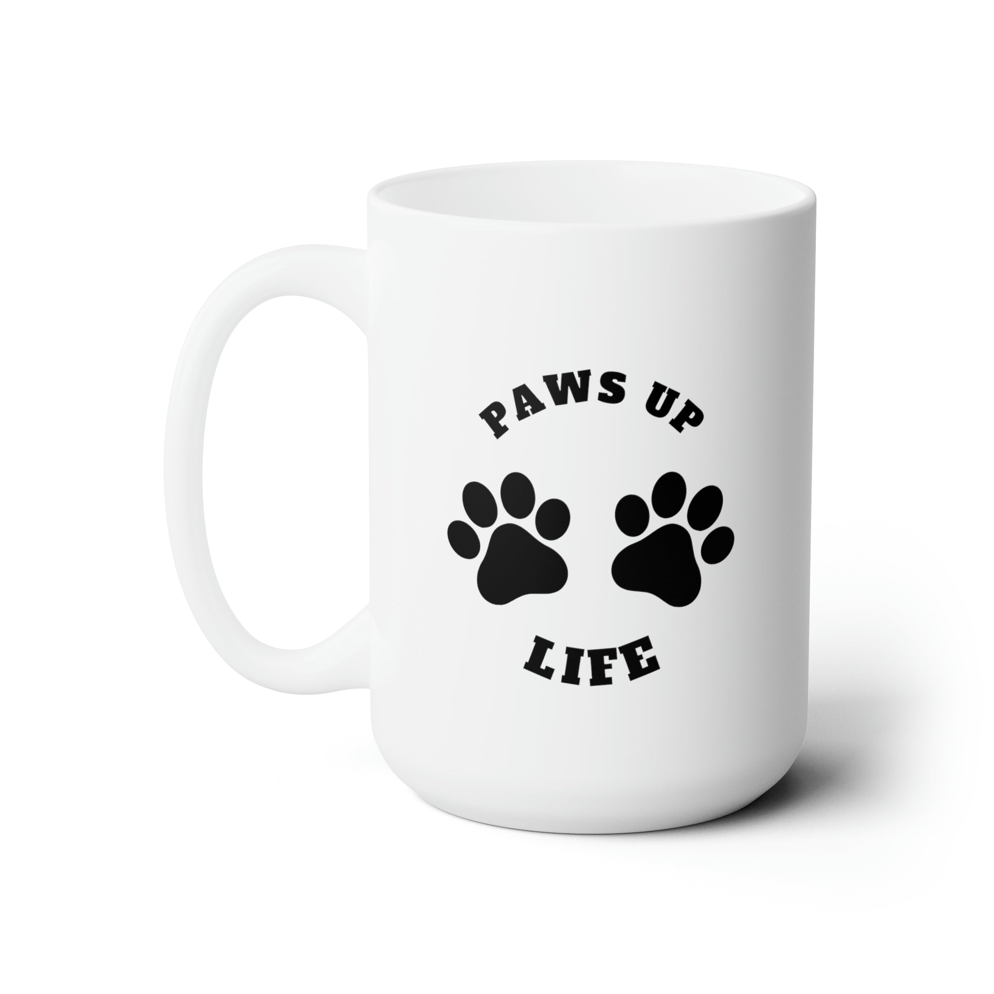 Paws Up Life Logo Coffee Mug: Premium Ceramic Cup for Animal Lovers | Unique Paw Print Design | Ideal Gift for Coffee Enthusiasts - Ceramic Mug 15oz - Great Gift For Dog Mom Or Dad, Adults And Kids