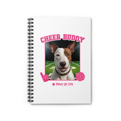 Bull Terrier Football Cheer Buddy Cheerleading Dog Spiral Notebook for Office and Home - Ruled Line | Paws Up Life, LLC