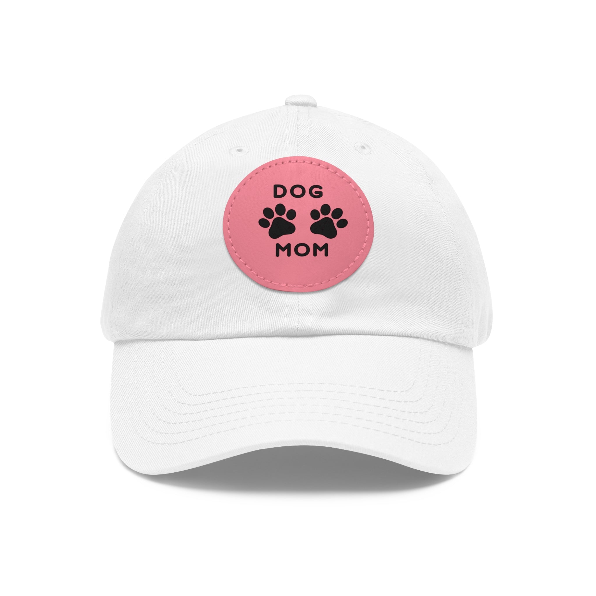 Dog Mom Embroidered Hat For Proud Pet Owners. Sylish Baseball Cap. Dog Mom Hat with Leather Patch (Round)| Gift For Her| Mother's Day| Birthday|Christmas| New Puppy| New Pet Owner| Pet Adoption