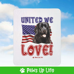 Newfoundland Dog United We Love Fleece Sherpa Blanket - Perfect for Snuggling and Cozy Napping | Paws Up Life, LLC