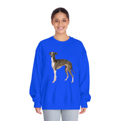 Italian Greyhound - Unisex Sweatshirt With The Paws Up Life Logo On The Back. Great Gift For Dog Mom Or Dad - Adults & Kids | Perfect Gifts for Pet Lovers - Cozy and Stylish Apparel - DryBlend® Crewneck Sweatshirt