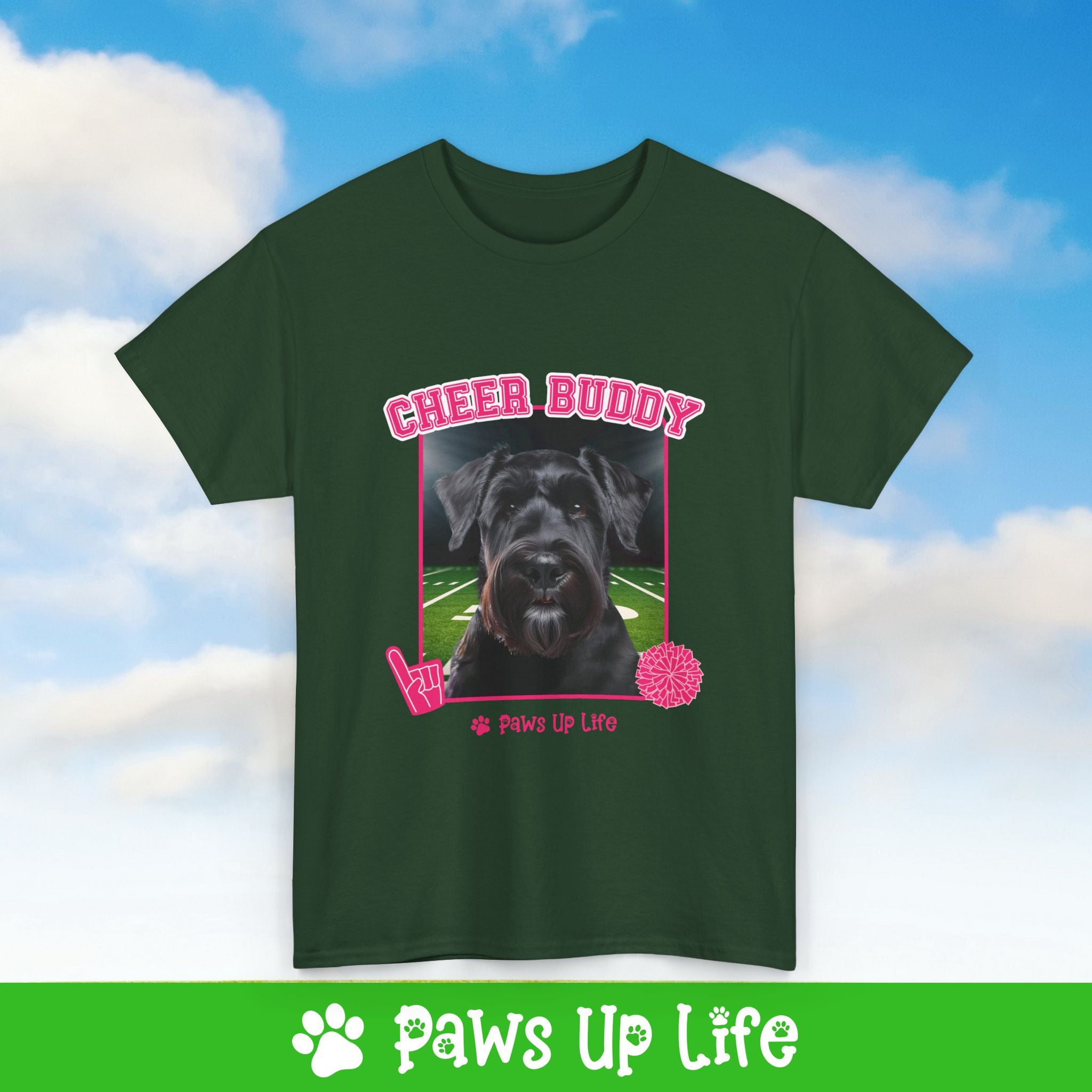 Giant Schnauzer Football Cheer Buddy Cheerleading Dog Tee, Shirt, Unisex Pet Lover Gift, Dog Mom Dad Tshirt, Animal Rescue Advocate, Cute Puppy Graphic Top Classic Collar | Paws Up Life, LLC