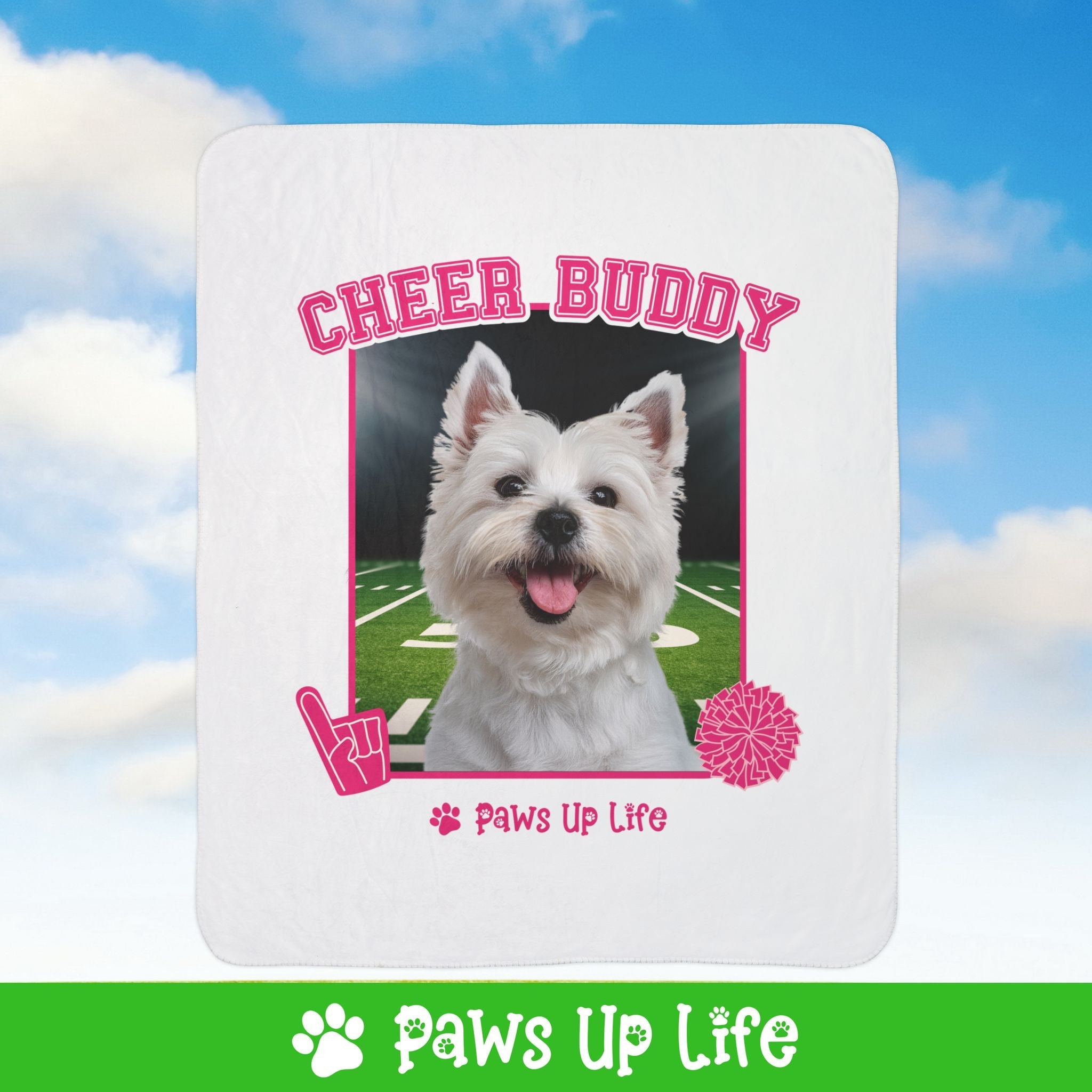 Norwich Terrier Football Cheer Buddy Cheerleading Dog Fleece Sherpa Blanket - Perfect for Snuggling and Cozy Napping | Paws Up Life, LLC