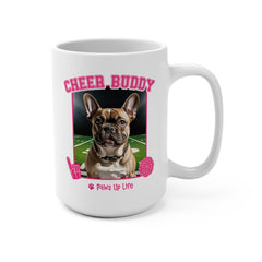 French Bulldog Football Cheer Buddy Cheerleading Dog 15oz Large Coffee Mug Ceramic Drinkware Tea Washable | Paws Up Life, LLC